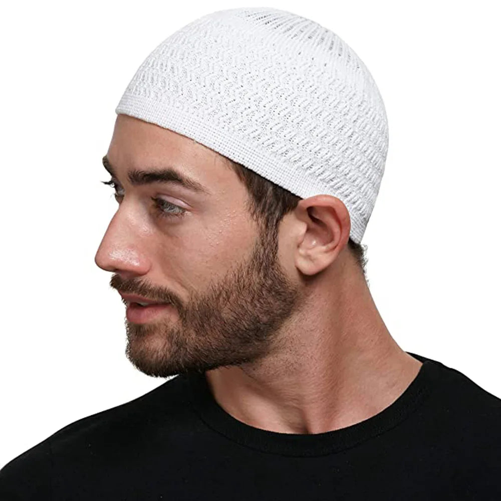 ALLAHWinter Knitted Muslim Men Prayer Hats Unisex Beanies Cap Warm Islamic Ramadan Jewish Kippah Homme Hat Men's Wrap Head Caps