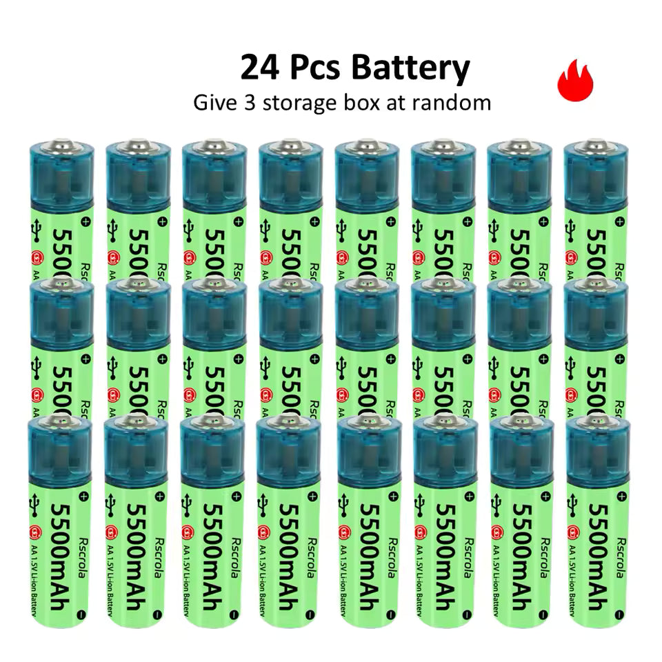 6 Universal AA Rechargeable Battery Durable 5500mAh Li-ion Battery (Copy)