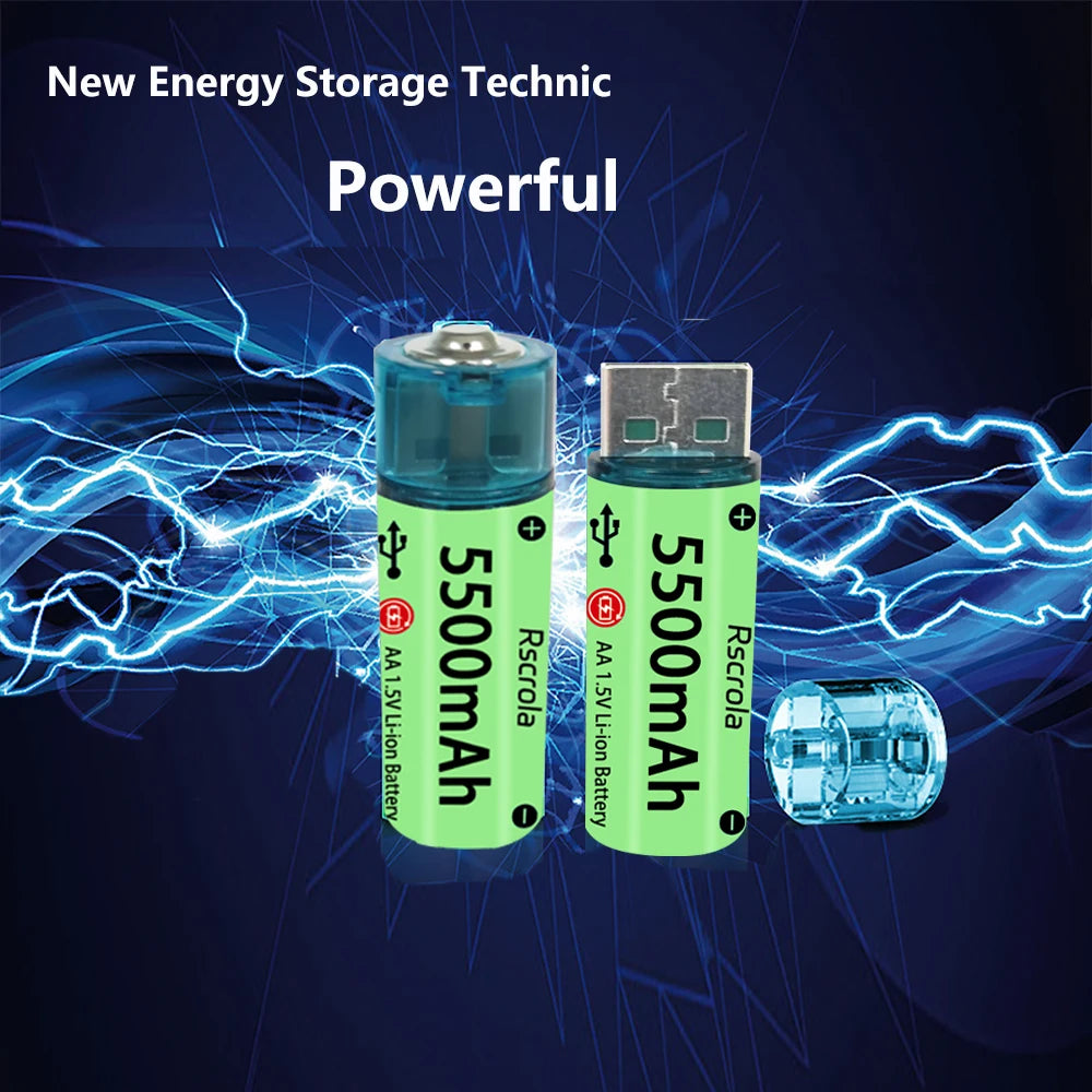 6 Universal AA Rechargeable Battery Durable 5500mAh Li-ion Battery (Copy)