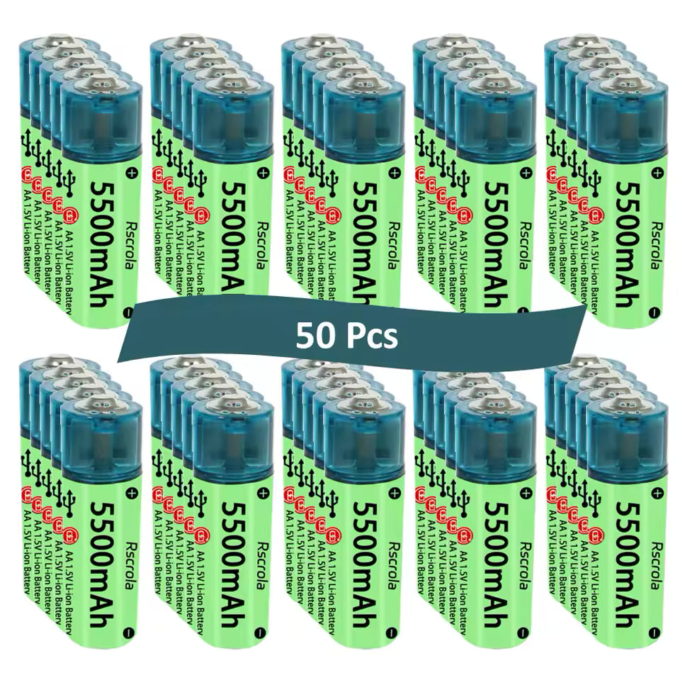 6 Universal AA Rechargeable Battery Durable 5500mAh Li-ion Battery (Copy)