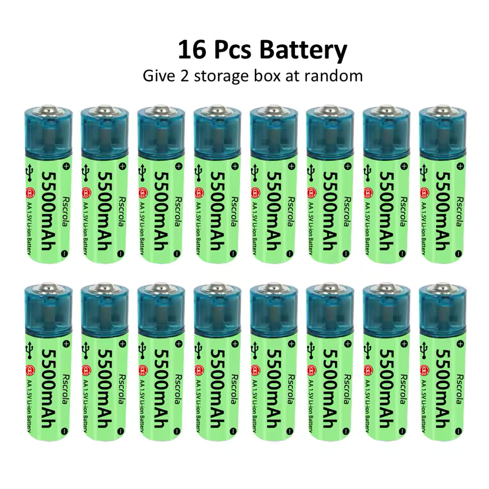 6 Universal AA Rechargeable Battery Durable 5500mAh Li-ion Battery (Copy)