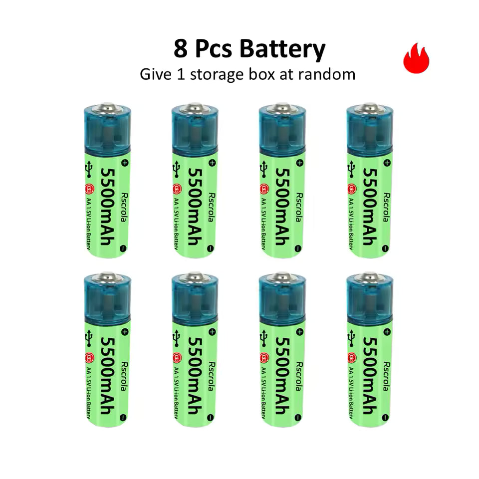 6 Universal AA Rechargeable Battery Durable 5500mAh Li-ion Battery (Copy)