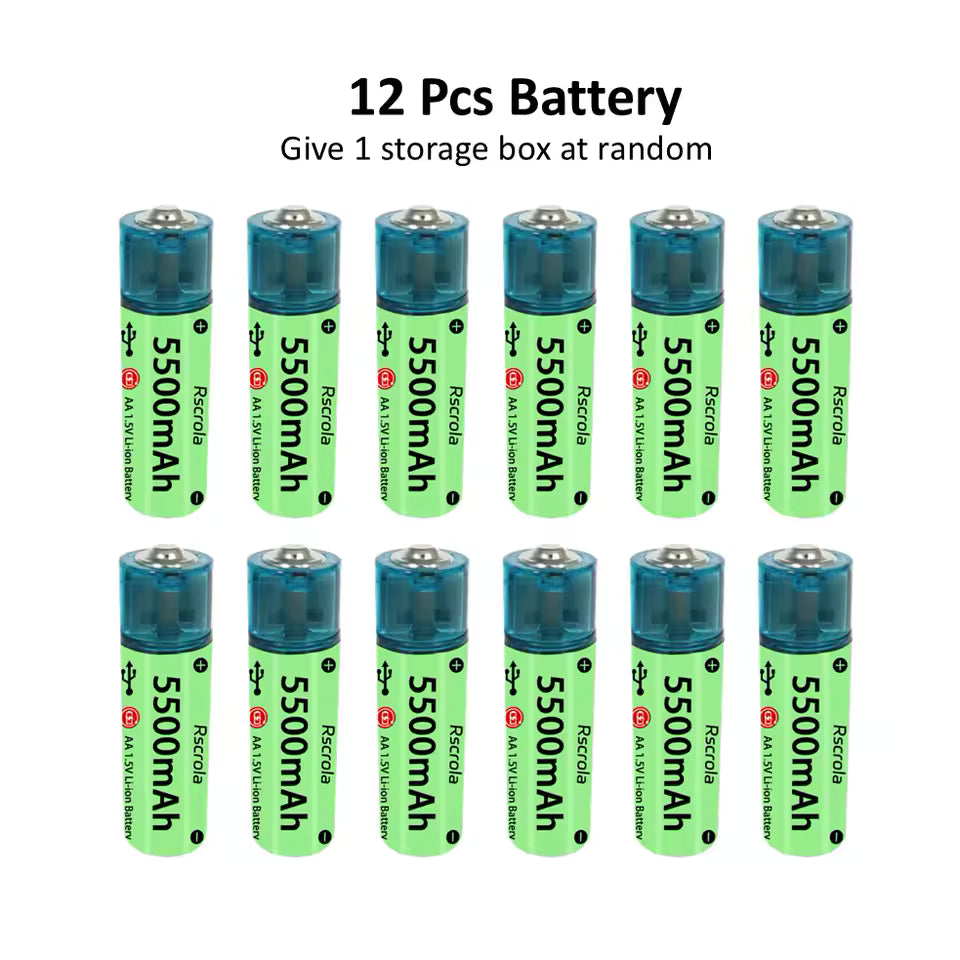 6 Universal AA Rechargeable Battery Durable 5500mAh Li-ion Battery (Copy)