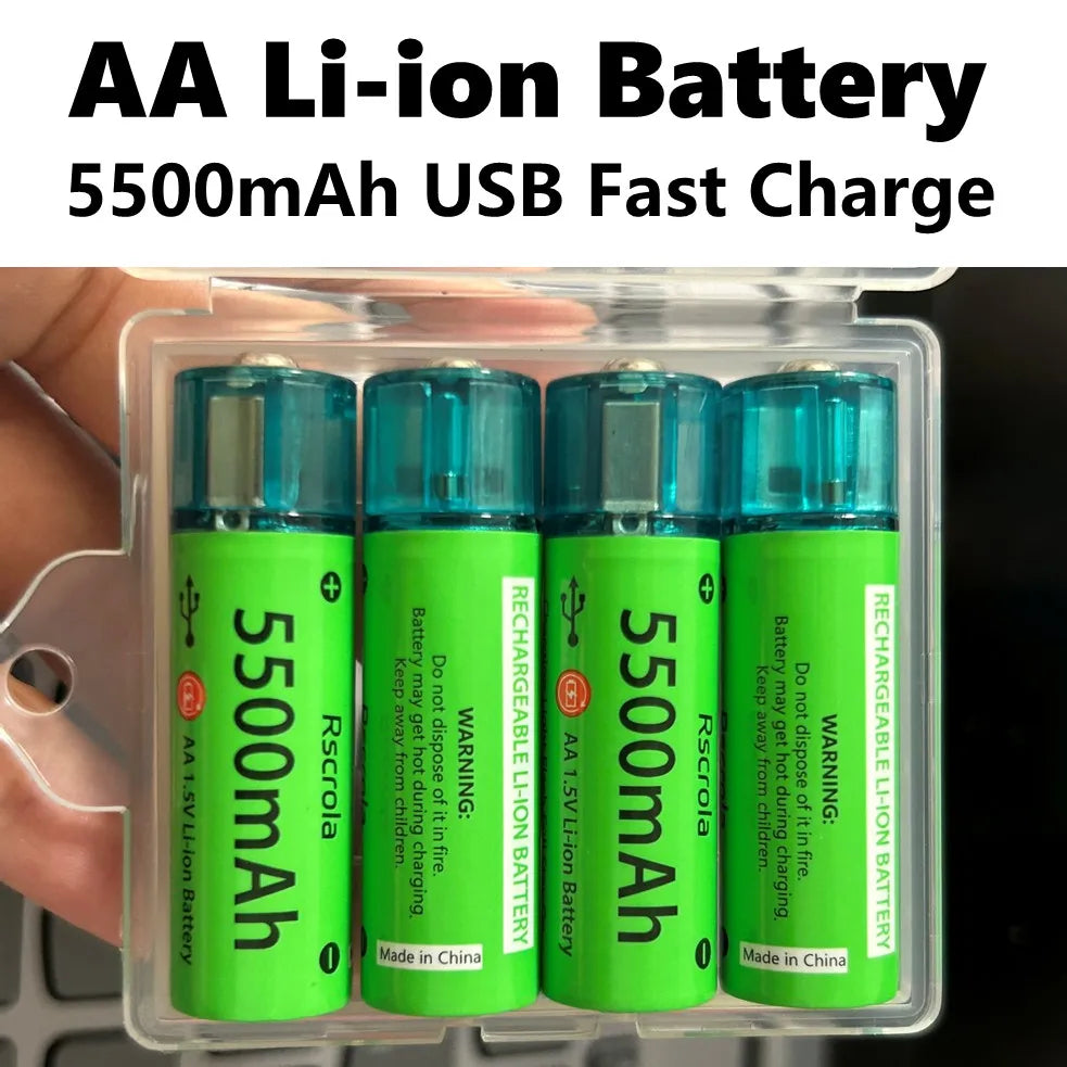 6 Universal AA Rechargeable Battery Durable 5500mAh Li-ion Battery (Copy)