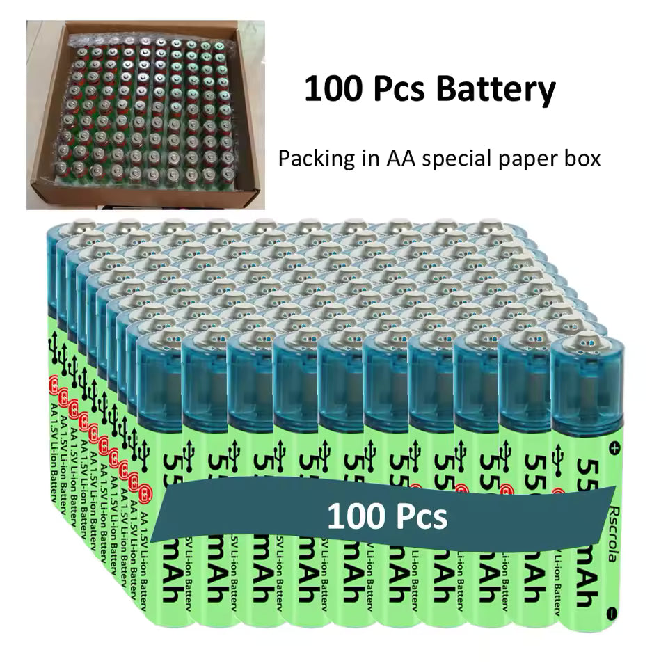 6 Universal AA Rechargeable Battery Durable 5500mAh Li-ion Battery (Copy)