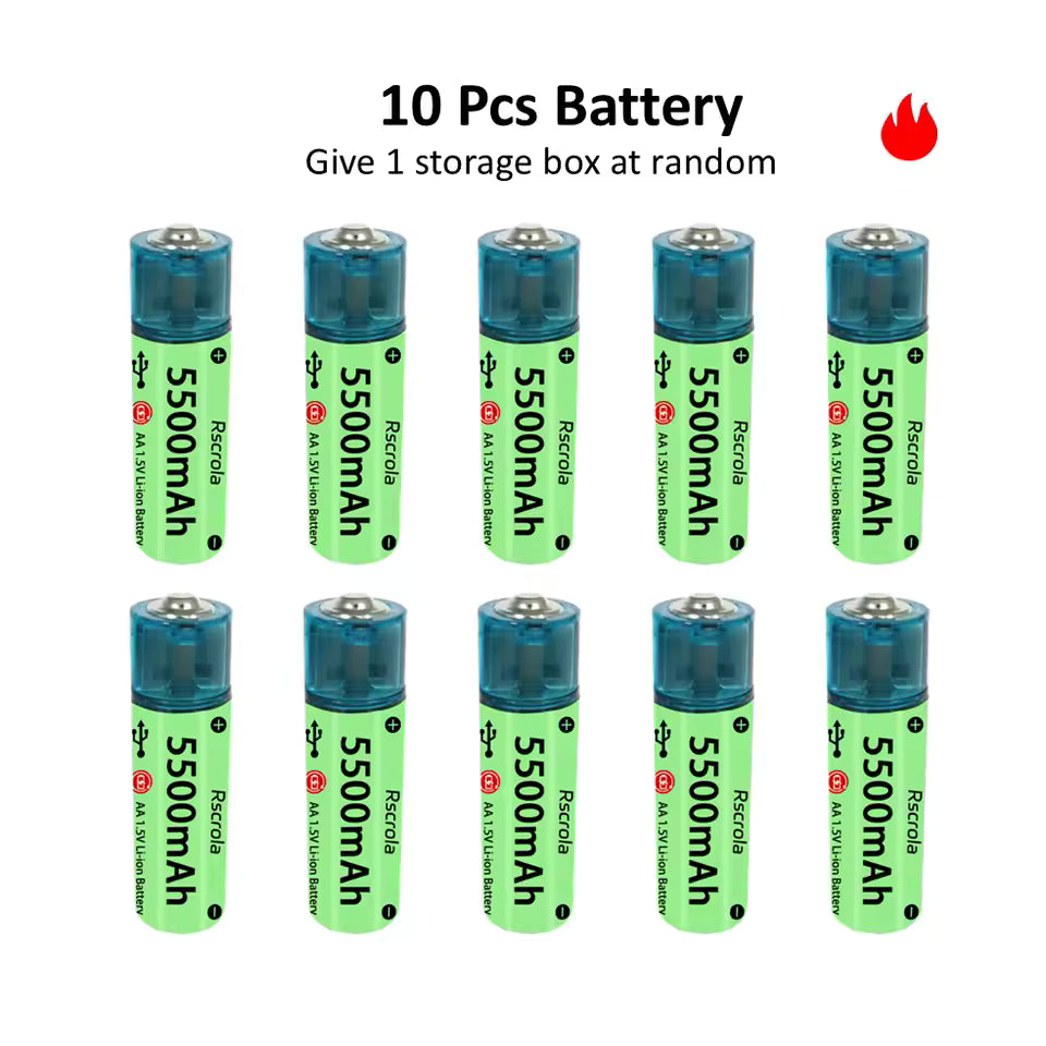 6 Universal AA Rechargeable Battery Durable 5500mAh Li-ion Battery (Copy)