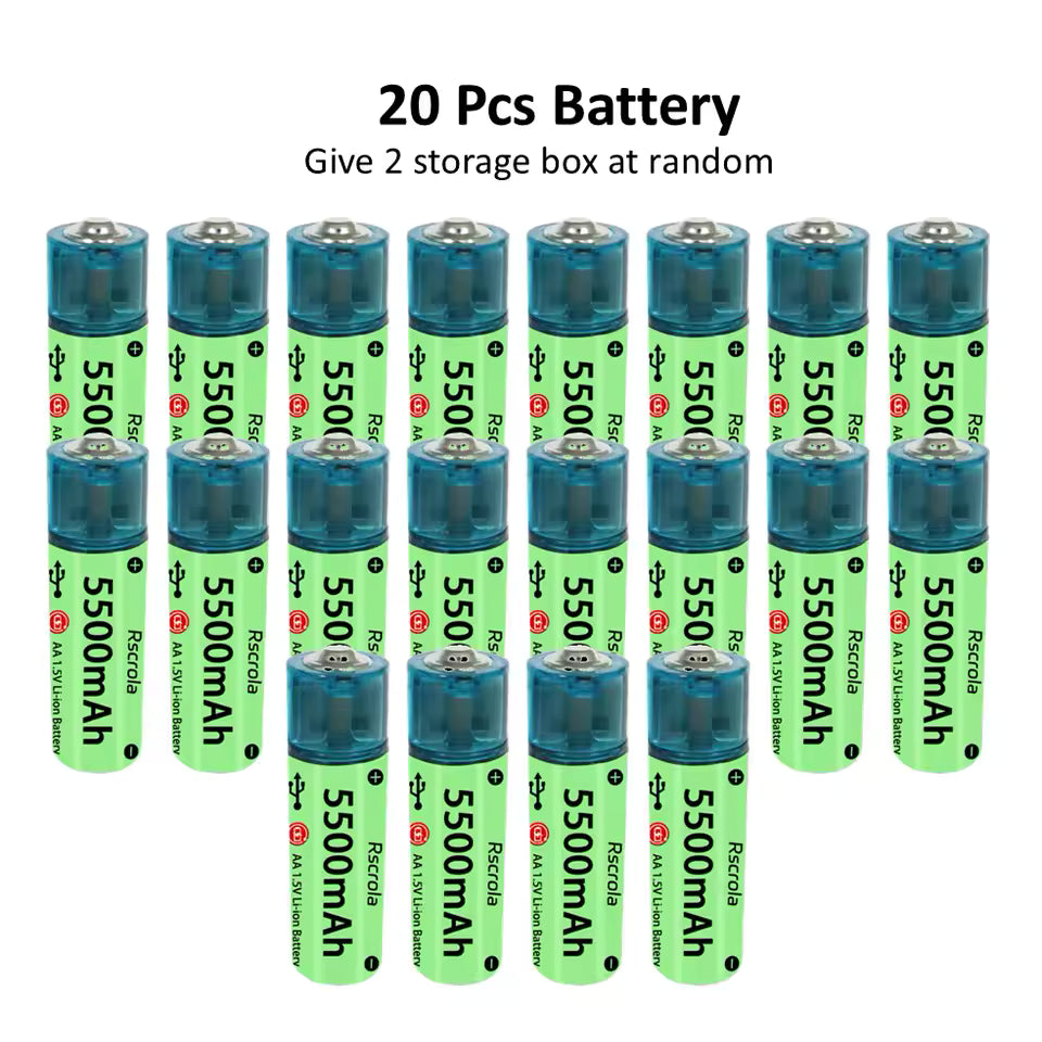 6 Universal AA Rechargeable Battery Durable 5500mAh Li-ion Battery (Copy)
